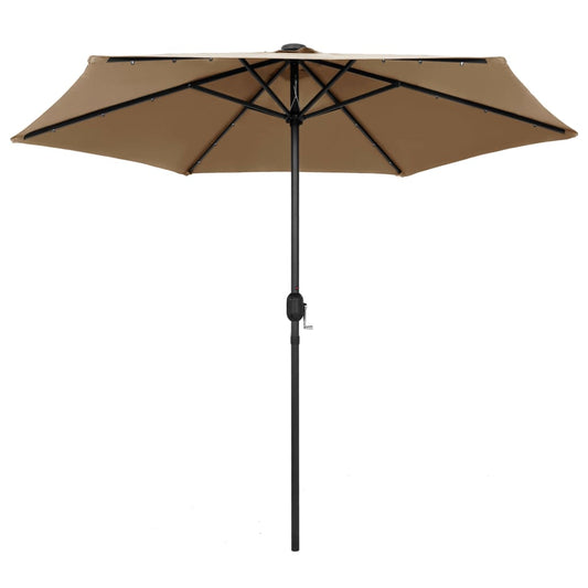 vidaXL Garden Parasol | Taupe | Polyester Fabric | 270 cm | Collapsible
