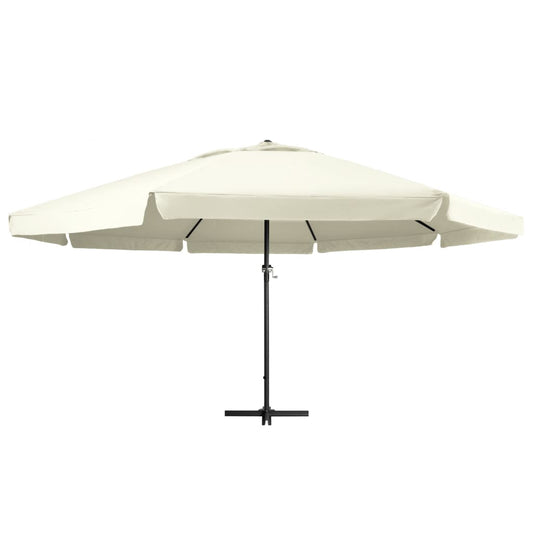 vidaXL Garden Parasol | Sand White | Polyester with PA coating, Aluminium, Steel