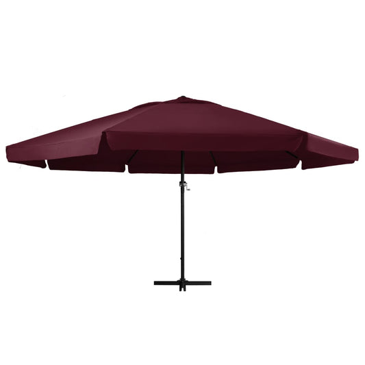 vidaXL Garden Parasol with Aluminium Pole 600 cm Bordeaux Red