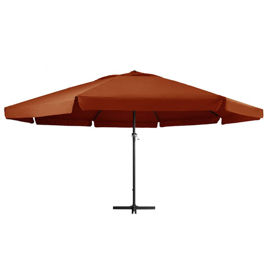 vidaXL Garden Parasol with Aluminium Pole 600 cm Terracotta