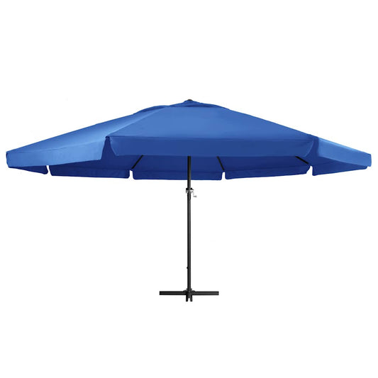 vidaXL Garden Parasol with Aluminium Pole 600 cm Azure Blue