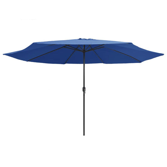 vidaXL Garden Parasol | Azure Blue | 100% polyester, metal | Large | Collapsible