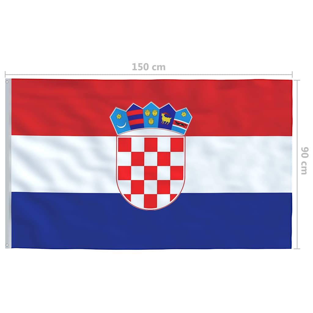 146051 vidaXL Croatia Flag 90x150 cm
