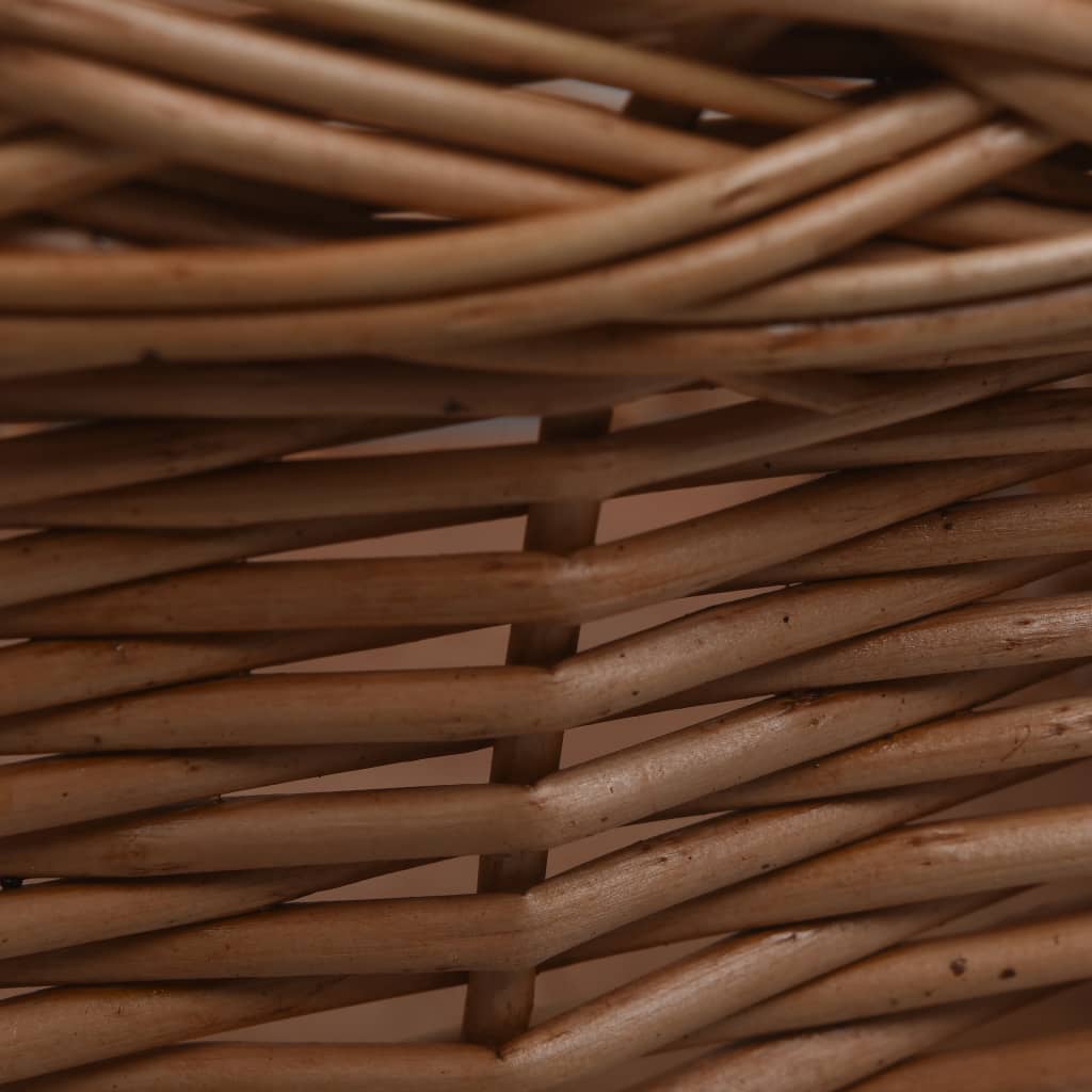 170902 vidaXL Bike Front Basket with Cover 50x45x35 cm Natural Willow