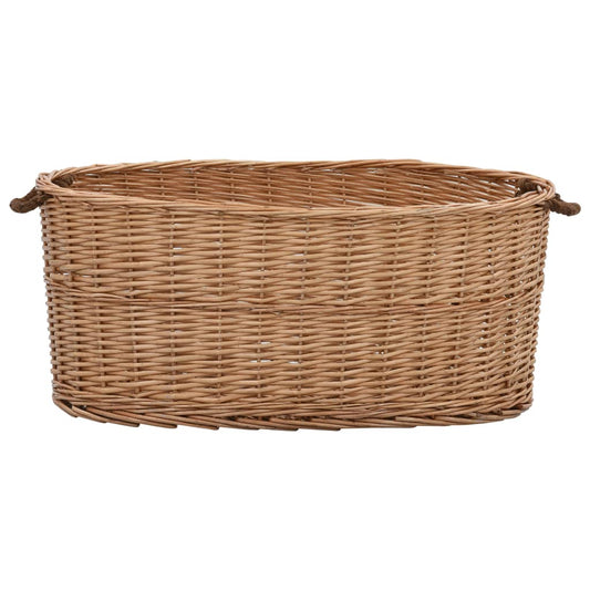 286983 vidaXL Firewood Basket with Carrying Handles 78x54x34 cm Natural Willow