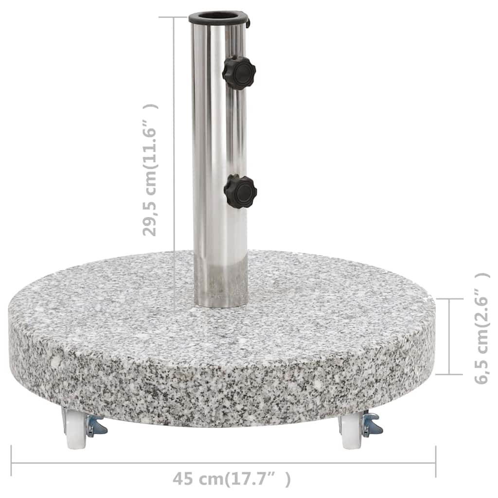 48562 vidaXL Parasol Base Granite 30 kg Round Grey