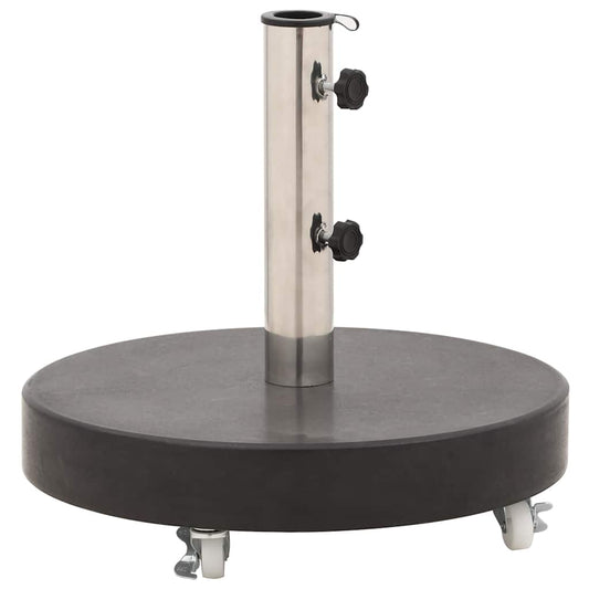 48564 vidaXL Parasol Base Granite 30 kg Round Black