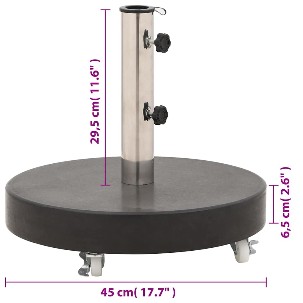 48564 vidaXL Parasol Base Granite 30 kg Round Black