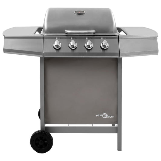 vidaXL Gas BBQ Grill with 4 Burners Silver