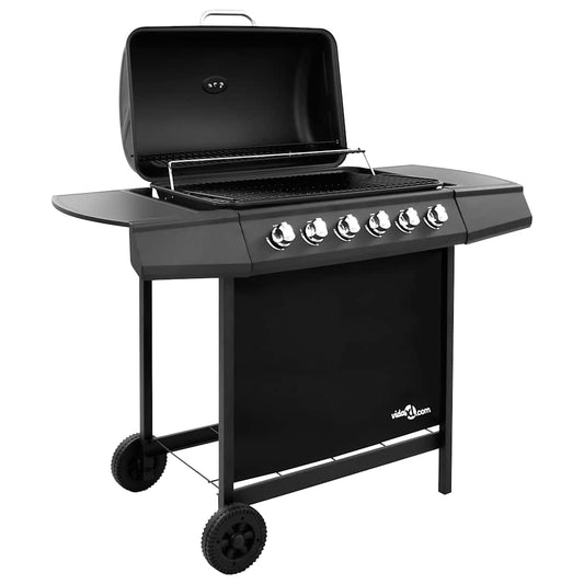vidaXL Gas BBQ Grill with 6 Burners Black