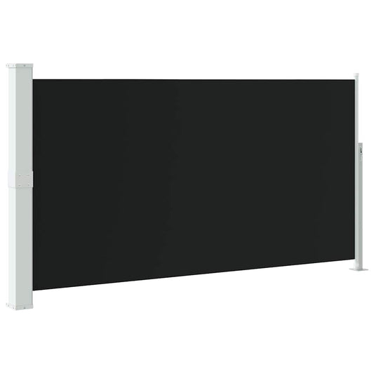 vidaXL Side Awning | Black | Polyester with PU coating, Powder Coated Steel