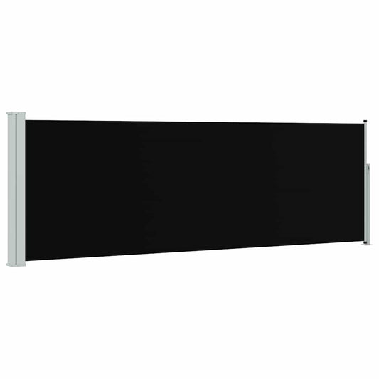 vidaXL Patio Retractable Side Awning 100x314 cm Black