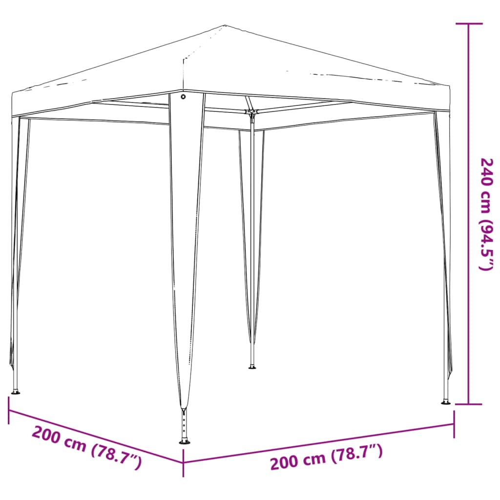 vidaXL Party Tent | Anthracite | Polyethylene, Steel | 2x2 m | Collapsible