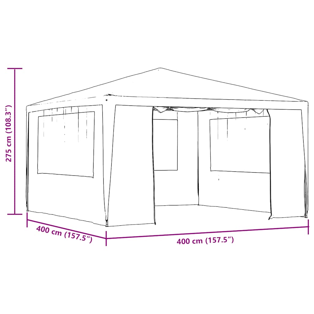 vidaXL Party Tent | Anthracite | Polyethylene, Steel | 4x4 metres