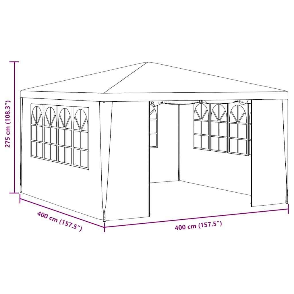 vidaXL Party Tent | Green | Polyethylene, Steel | Large | Collapsible