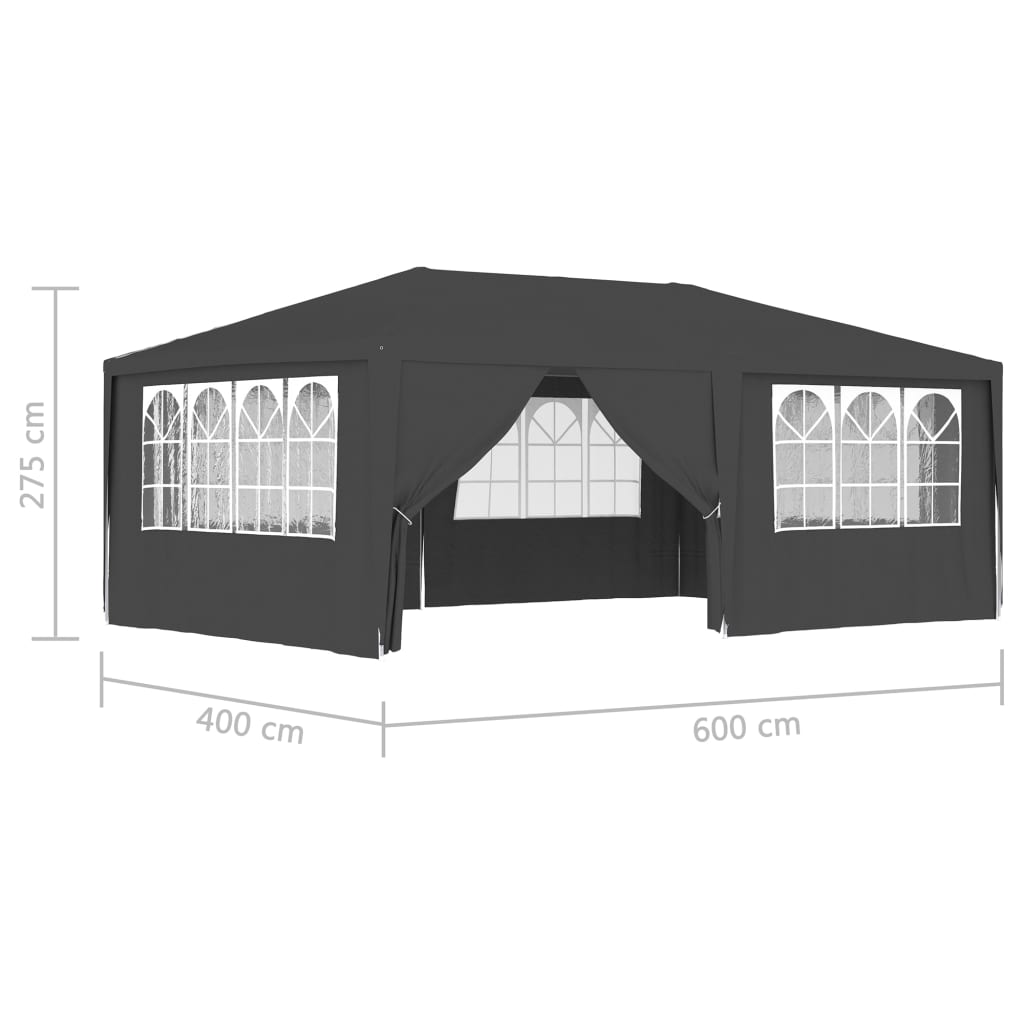 vidaXL Professional Party Tent with Side Walls 4x6 m Anthracite 90 g/m?