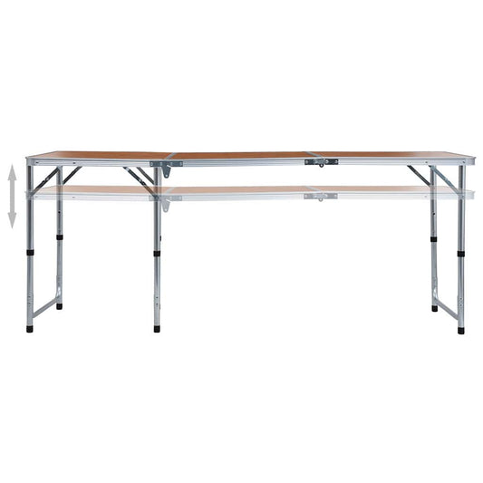 48174 vidaXL Foldable Camping Table Aluminium 180x60 cm