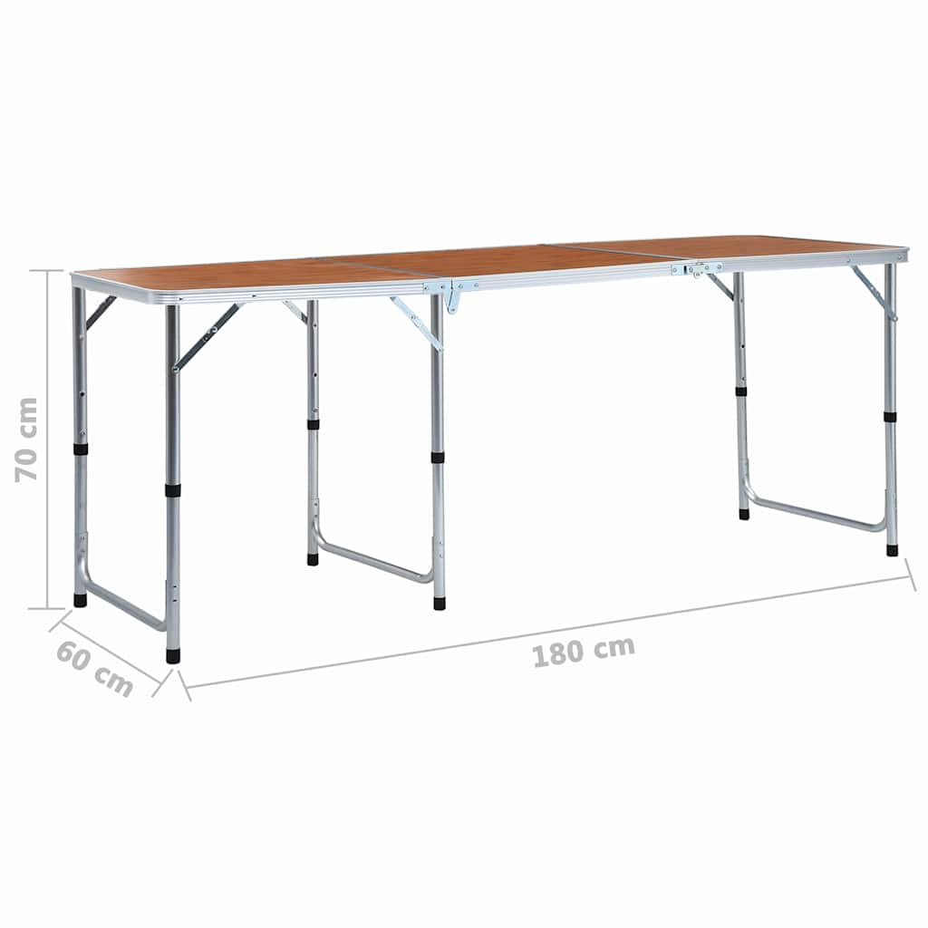 48174 vidaXL Foldable Camping Table Aluminium 180x60 cm