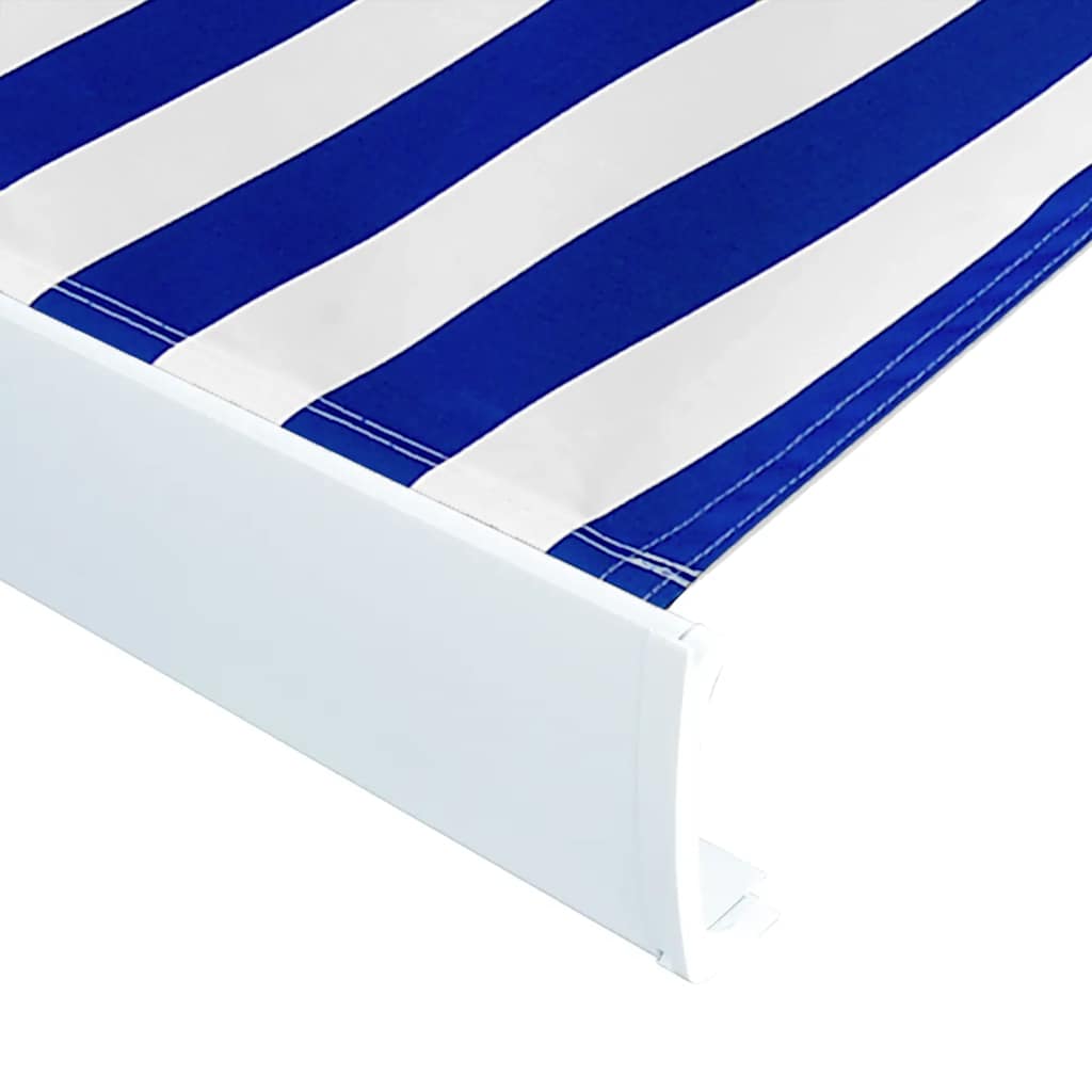 vidaXL Awning Top Sunshade Canvas Blue & White 350x250 cm