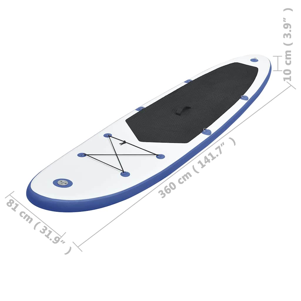 vidaXL Stand Up Paddle Board Set SUP Surfboard Inflatable Blue&White