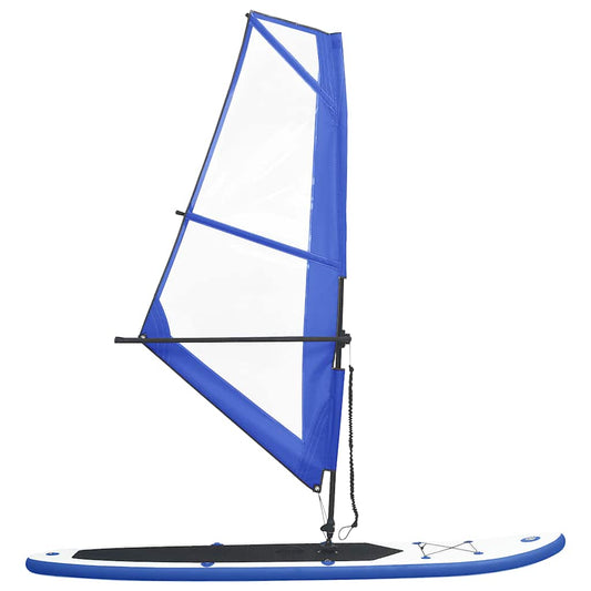 vidaXL Inflatable Stand Up Paddleboard with Sail Set Blue and White