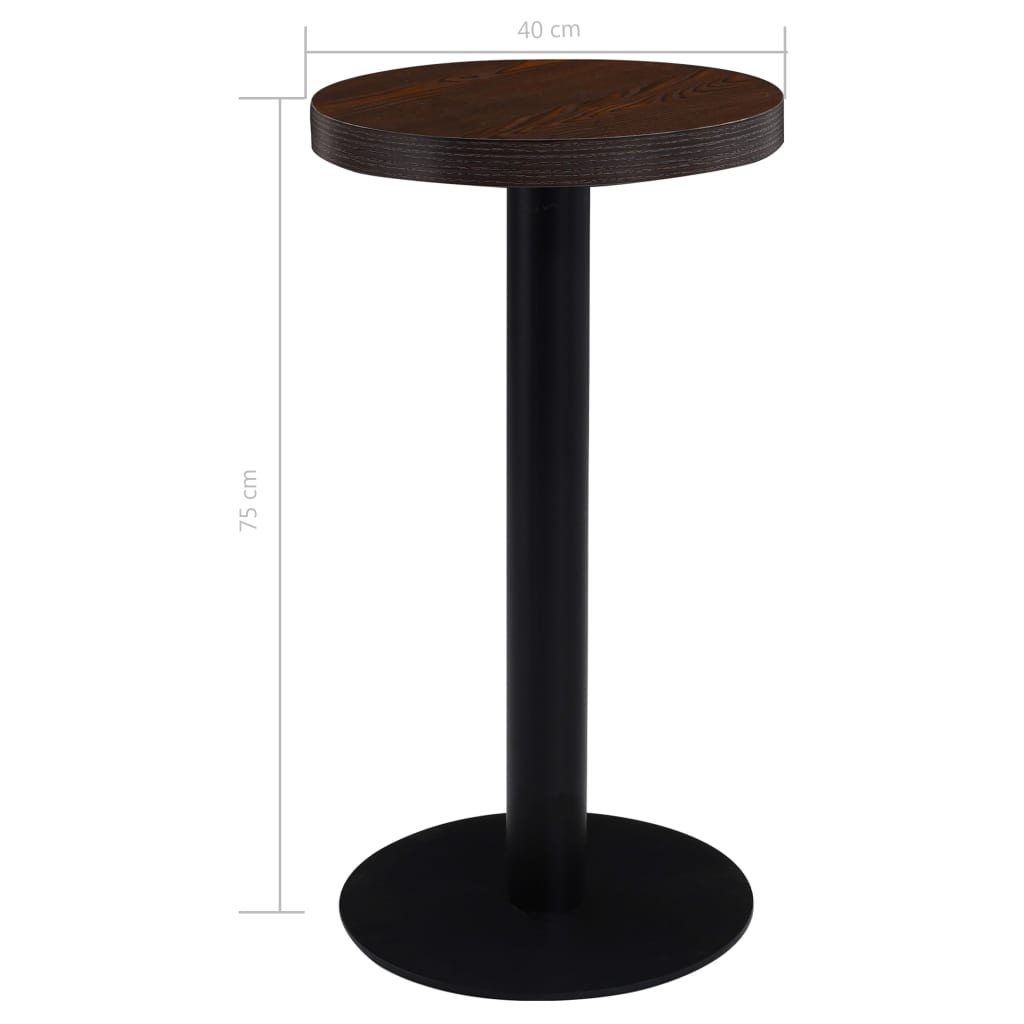 286416 vidaXL Bistro Table Dark Brown 40 cm MDF