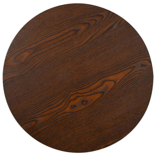 vidaXL Bistro Table | Dark Brown, Black | MDF, Steel | Compact | Round | Modern
