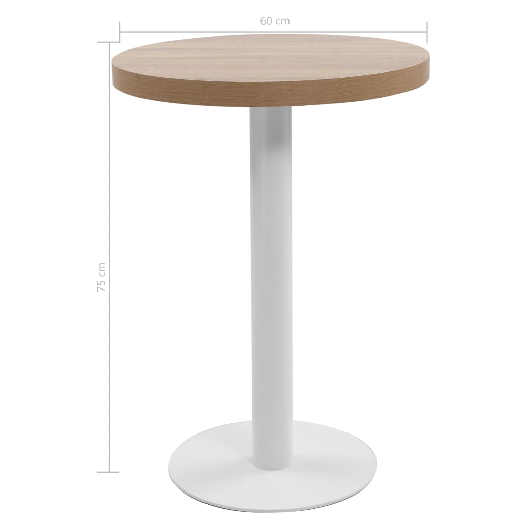 286420 vidaXL Bistro Table Light Brown 60 cm MDF