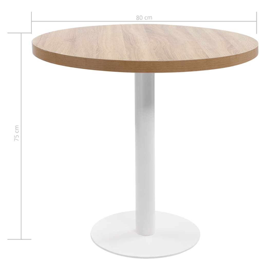 286423 vidaXL Bistro Table Light Brown 80 cm MDF