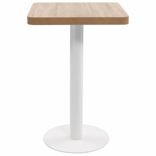 vidaXL Bistro Table | Light brown and white | MDF | 50x50 cm | Bistro Table