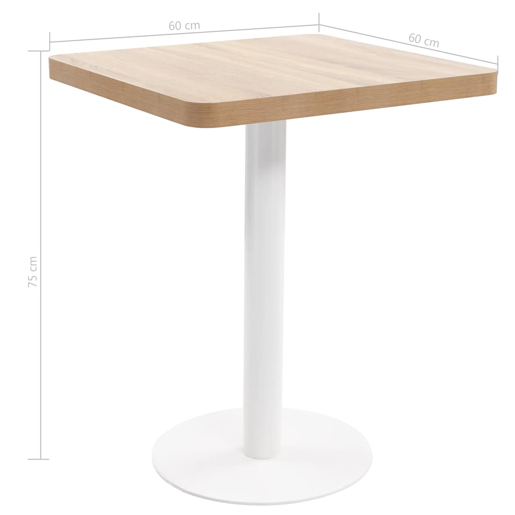 286429 vidaXL Bistro Table Light Brown 60x60 cm MDF