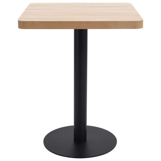 vidaXL Bistro Table | Light brown and black | MDF | 60x60 cm | Simplistic