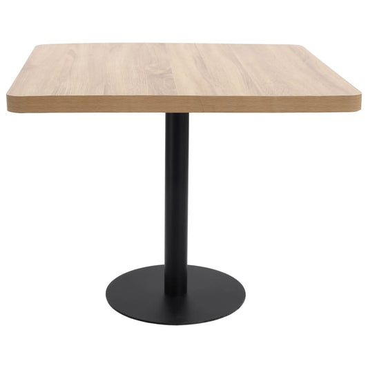vidaXL Bistro Table | Light brown and black | MDF, steel | 80x80 cm