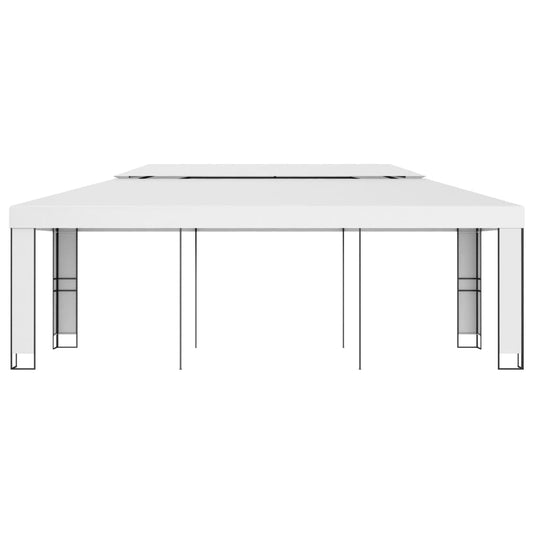 vidaXL Gazebo with Double Roof 3x6 m White