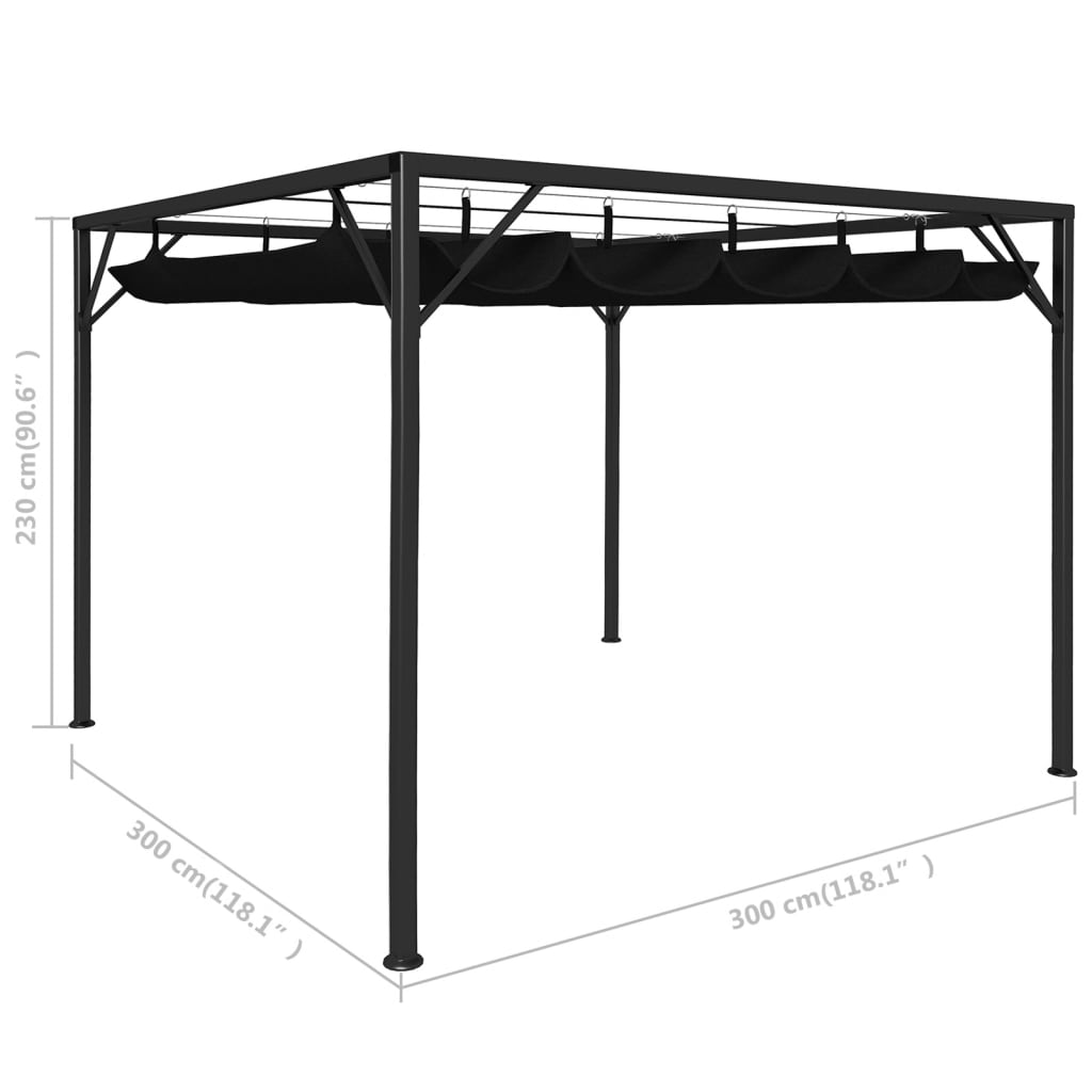 vidaXL Garden Gazebo | Anthracite | Powder-coated steel, 100% polyester