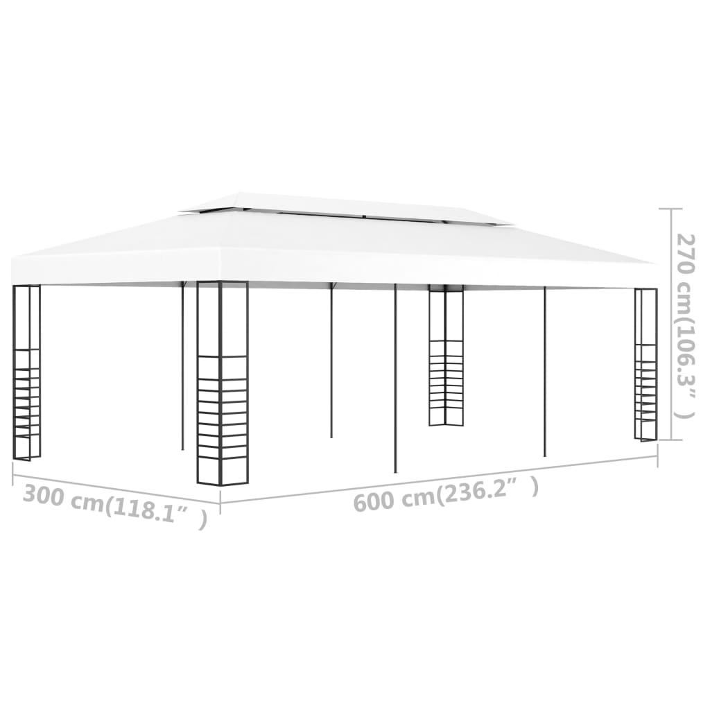 vidaXL Gazebo Marquee 6x3 m White