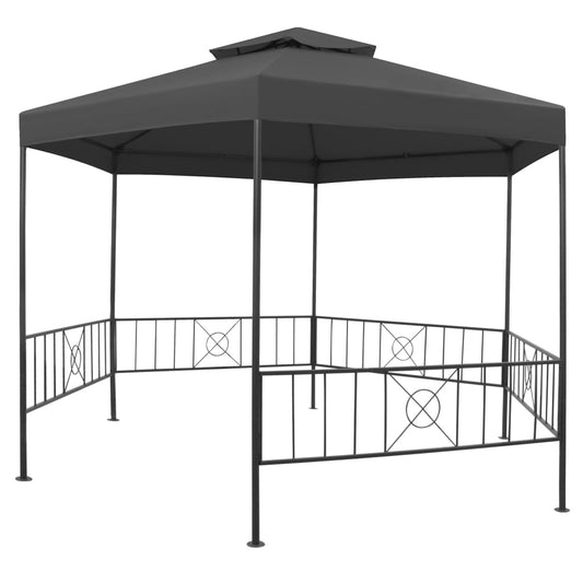 vidaXL Garden Gazebo | Anthracite | Powder-coated steel | Large