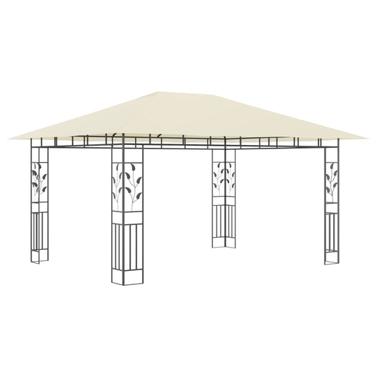 vidaXL Gazebo with Mosquito Net 4x3x2.73 m Cream 180 g/m²