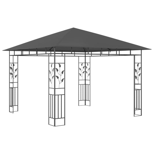 vidaXL Gazebo | Anthracite | Powder-coated steel, polyester | 3x3x2.73 m