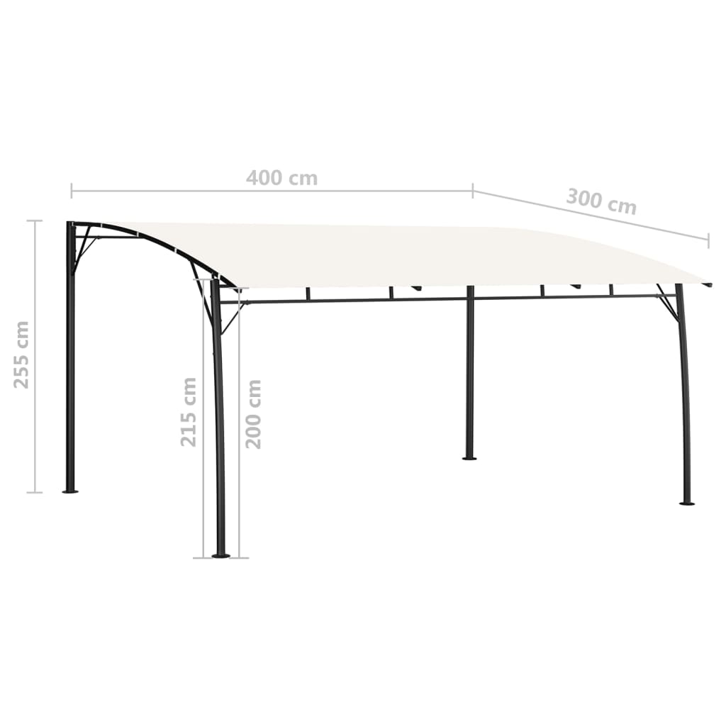 vidaXL Sunshade awnings 4 x 3 x 2.55 m Cream