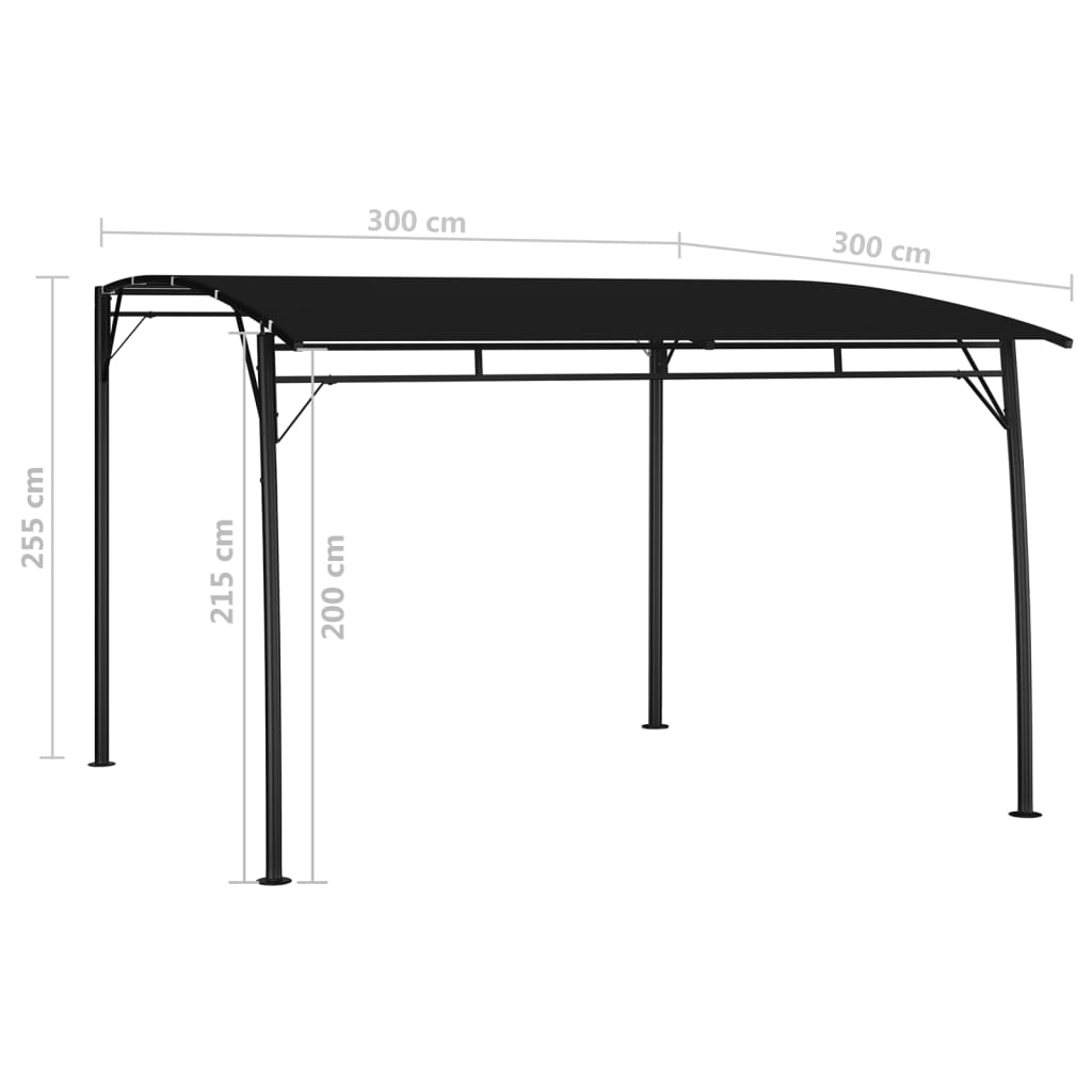 vidaXL Garden Sunshade Awning 3x3x2.55 m Anthracite