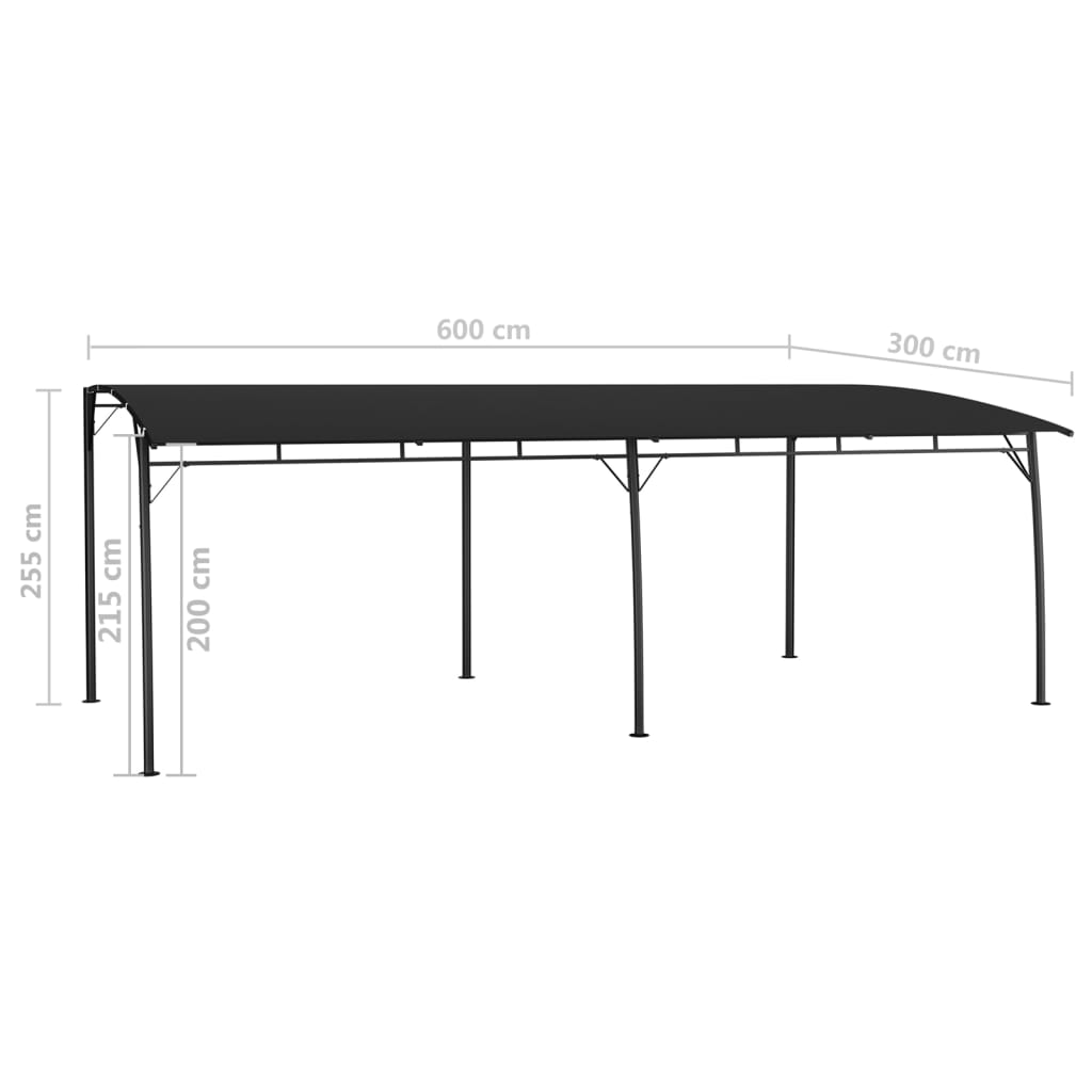 vidaXL Sunshade awnings 6 x 3 x 2.55 m Anthracite