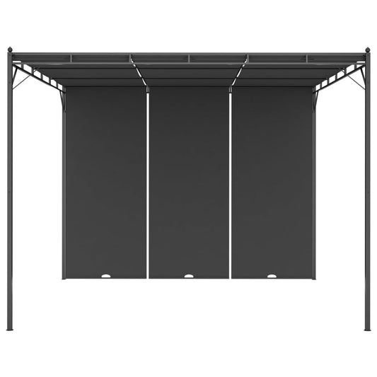 47995 vidaXL Garden Gazebo with Side Curtain 3x3x2,25 m Anthracite