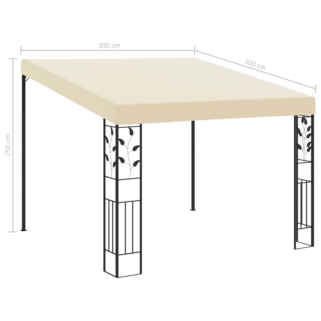 vidaXL Wall-mounted Gazebo 3x3x2.5 m Cream