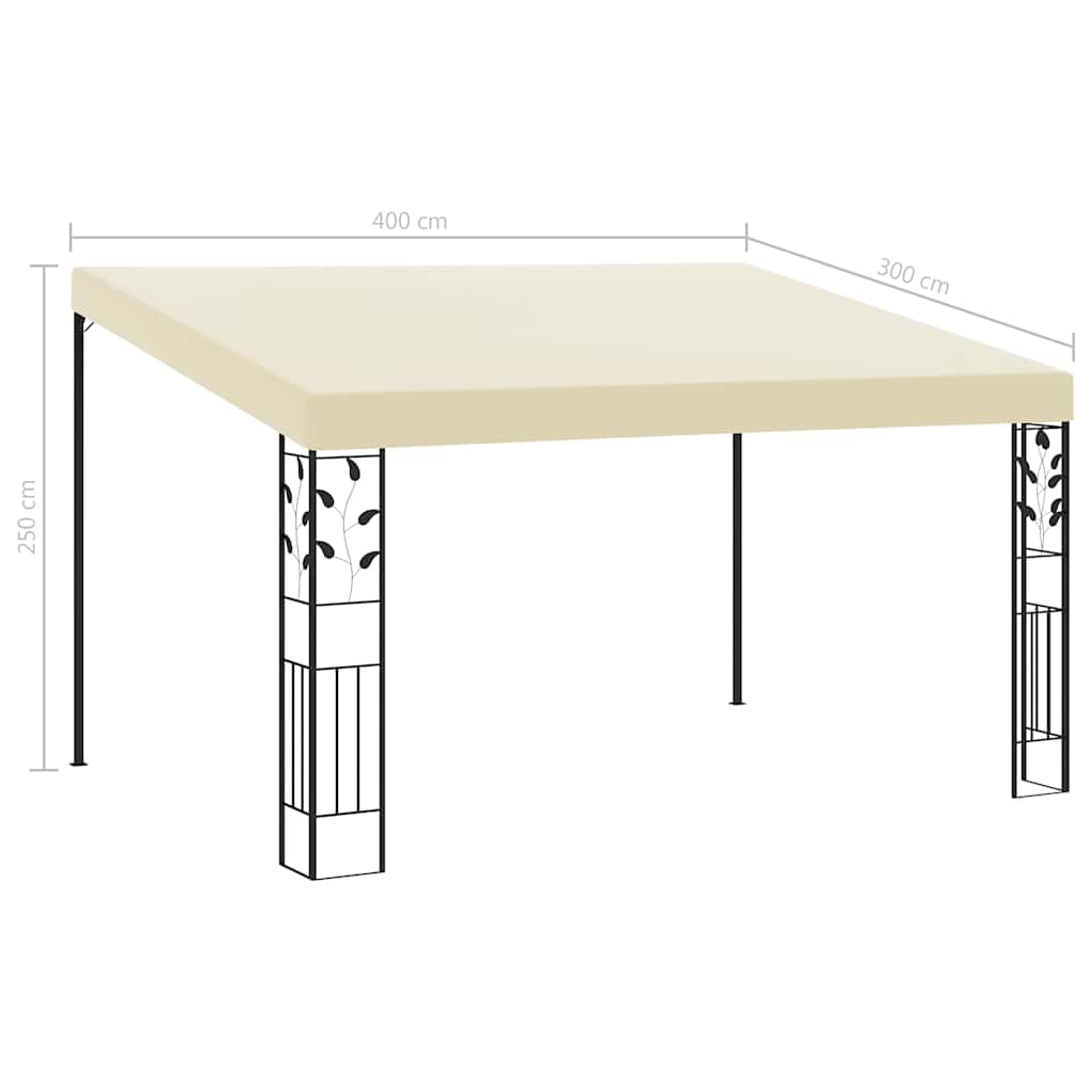 vidaXL Gazebo | Cream | Powder-coated steel, fabric | 4x3m | Strong | Gazebo
