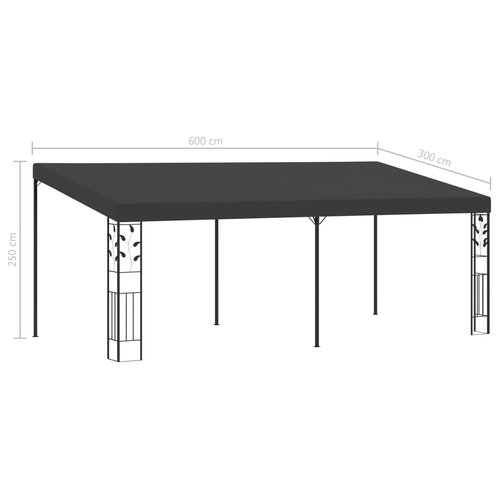 vidaXL Gazebo | Anthracite | Powder-coated steel, 100% polyester | Large