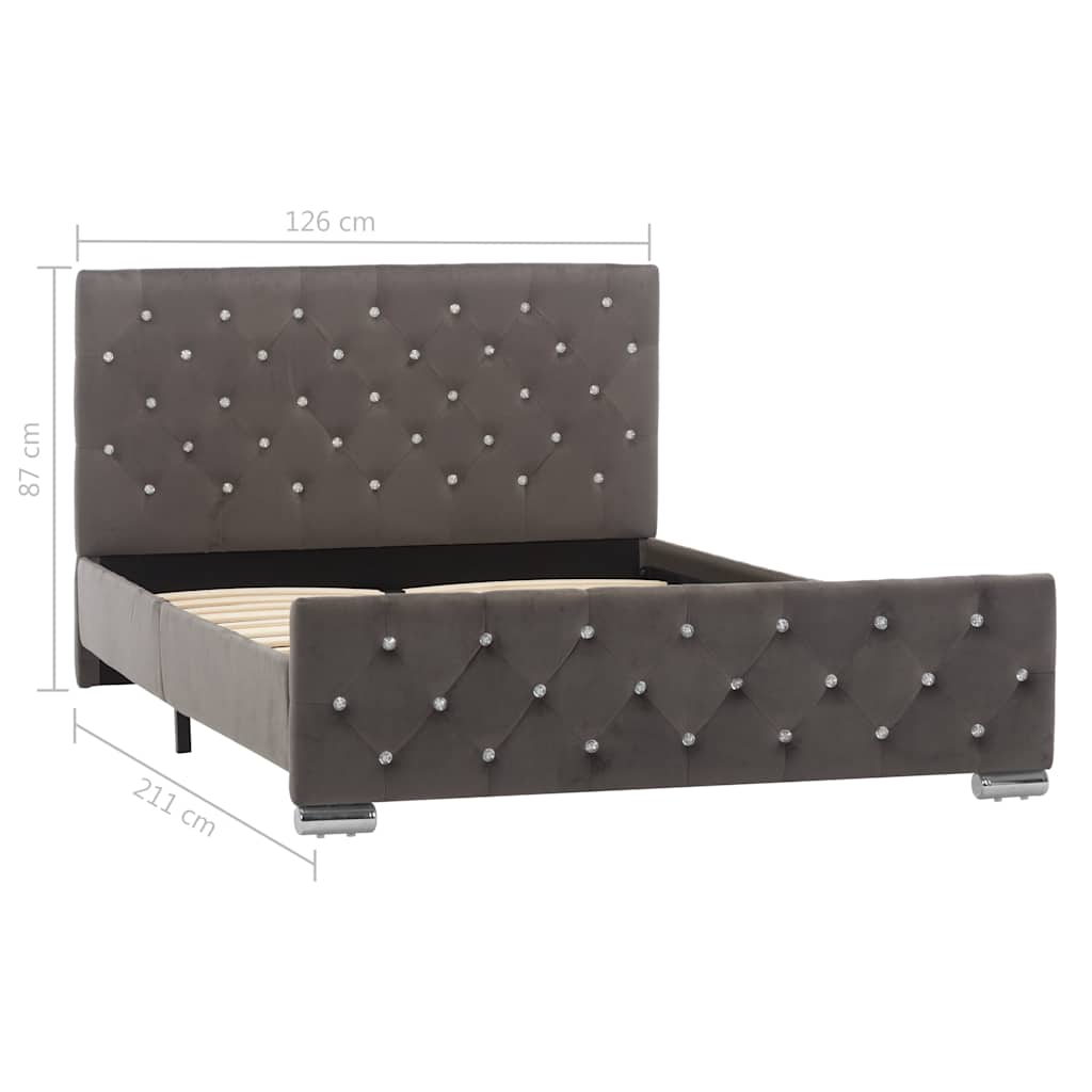 vidaXL Bed Frame without Mattress Grey Fabric 120x200cm