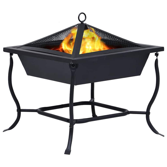 vidaXL Fire Pit Black 42x42x45 cm Steel