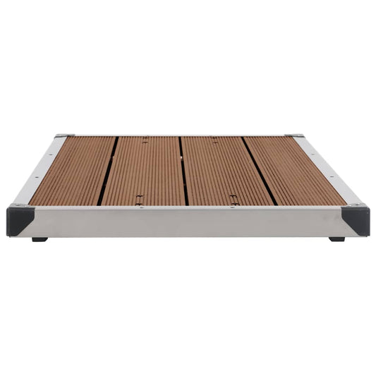 vidaXL Outdoor Shower Tray WPC Stainless Steel 110x62 cm Brown