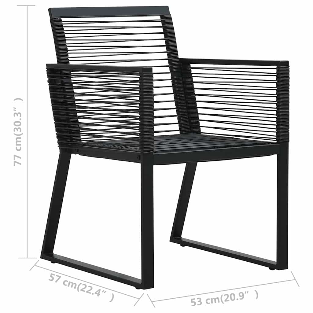 48572 vidaXL Garden Chairs 2 pcs Black PVC Rattan